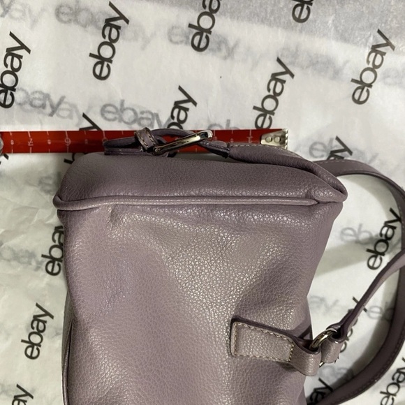 Nine West Lavender Faux Leather Shoulder Bag Purse Barrel Style Pebbled Texture - Picture 2 of 10